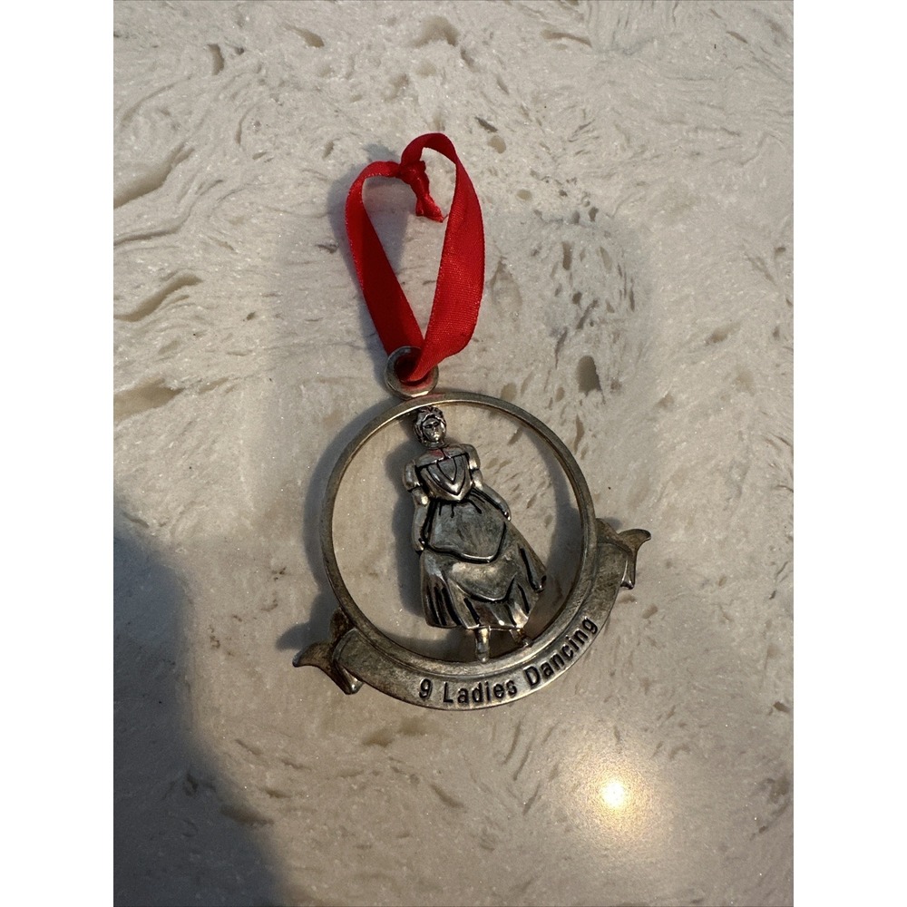 Godinger Silverplate  12 DAYS OF CHRISTMAS 9 Ladies Dancing 3 1/4"‎ Ornaments
